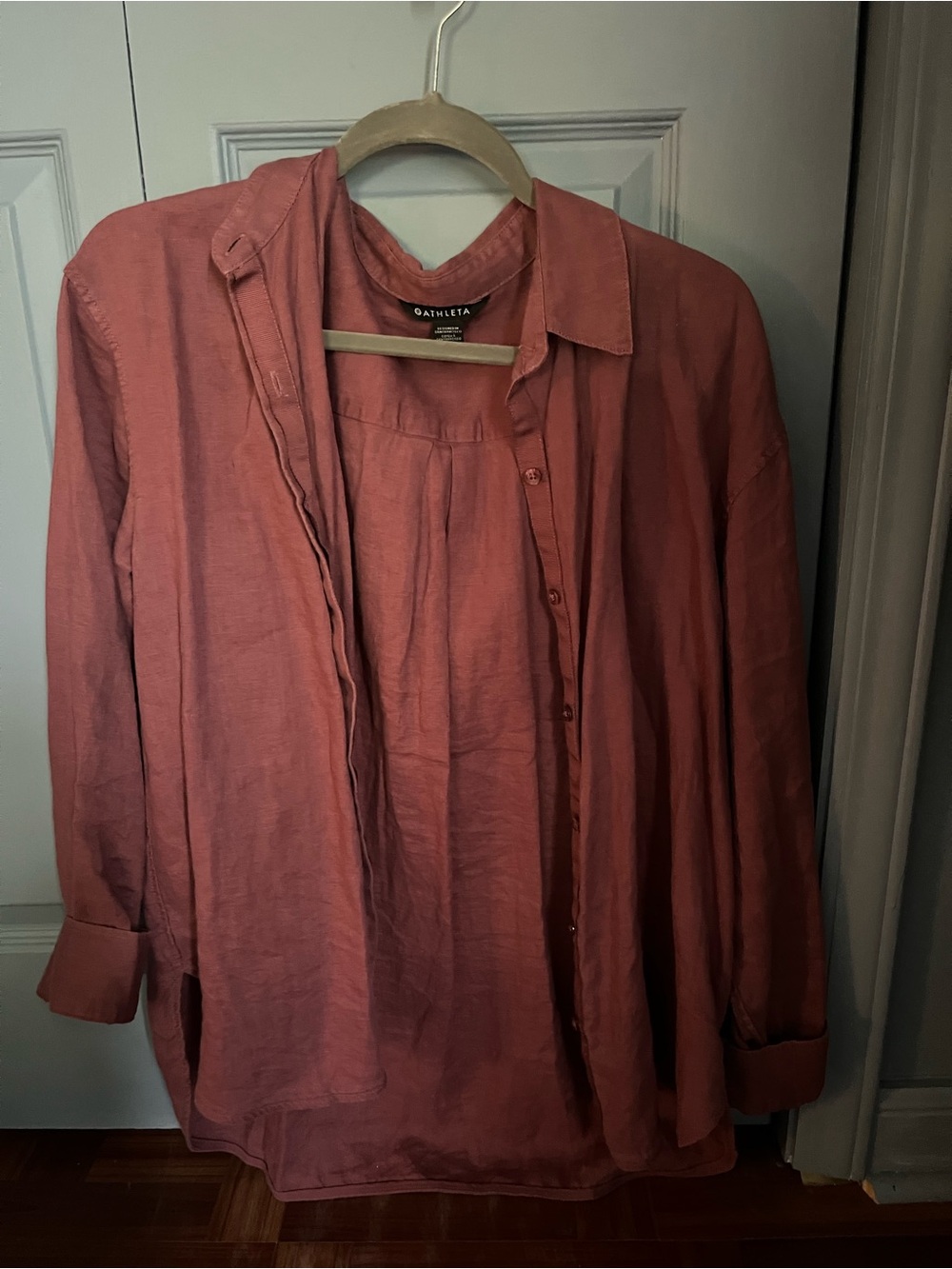Athleta Dusty Rose Button-Down Shirt